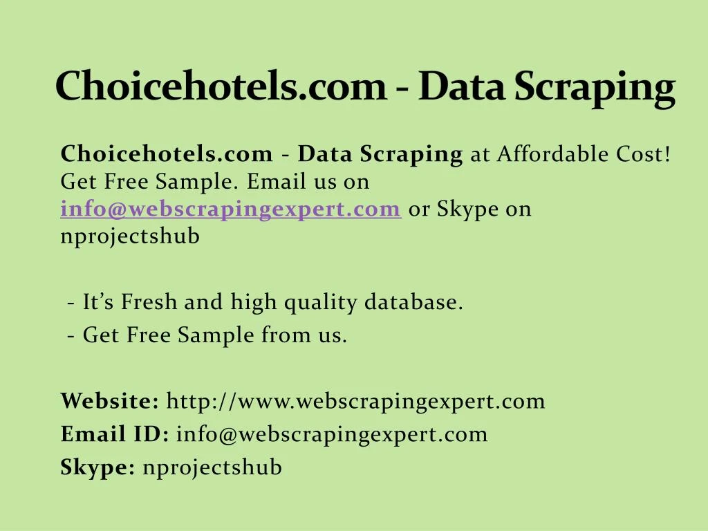 choicehotels com data scraping