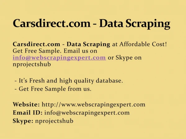 Carsdirect.com - Data Scraping