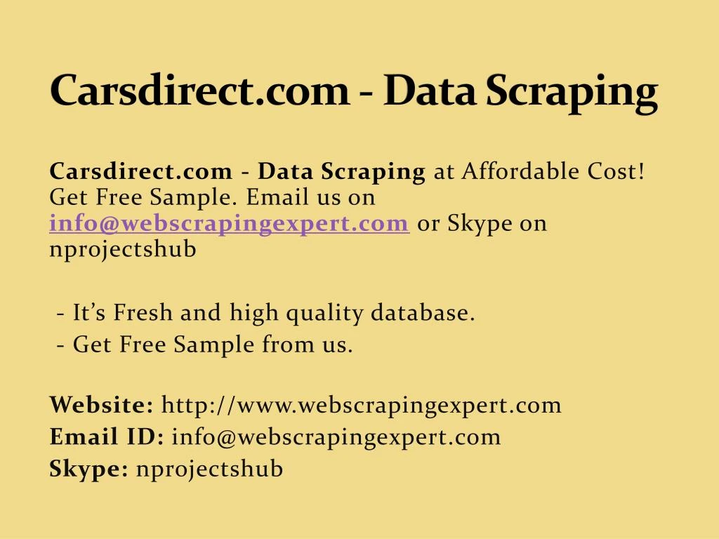 carsdirect com data scraping
