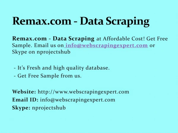 Remax.com - Data Scraping