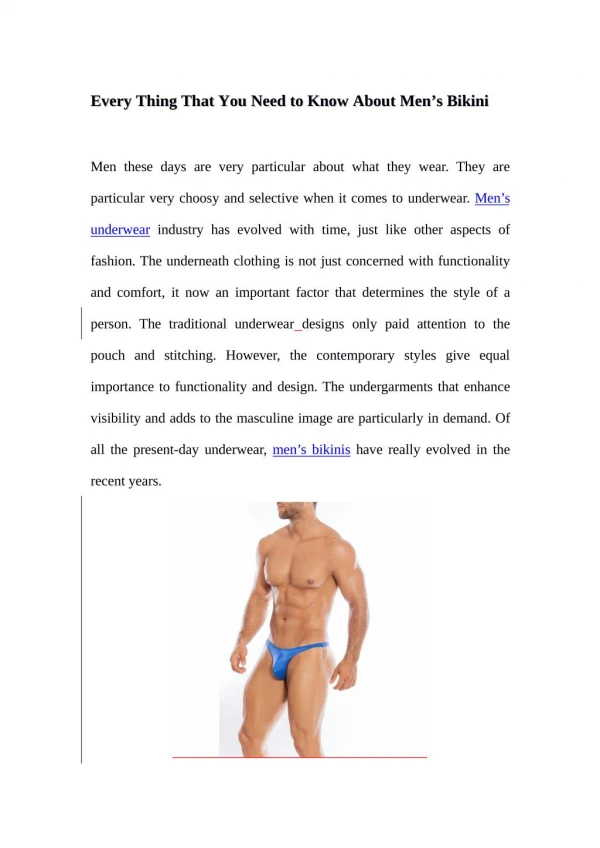 Every Thing That You Need to Know About Men’s Low Rise Underwear