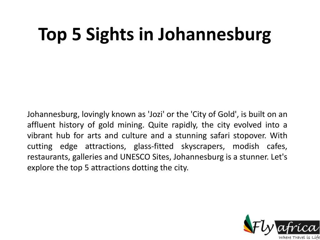 top 5 sights in johannesburg