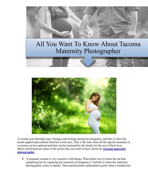 All You Want To Know About Tacoma Maternity Photographer