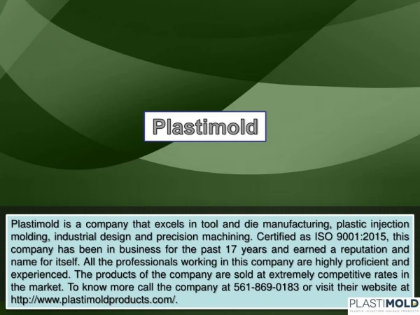 Specializing in Plastic Injection Molding