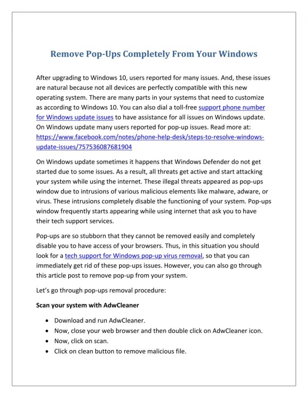 Remove Pop-Ups Completely From Your Windows