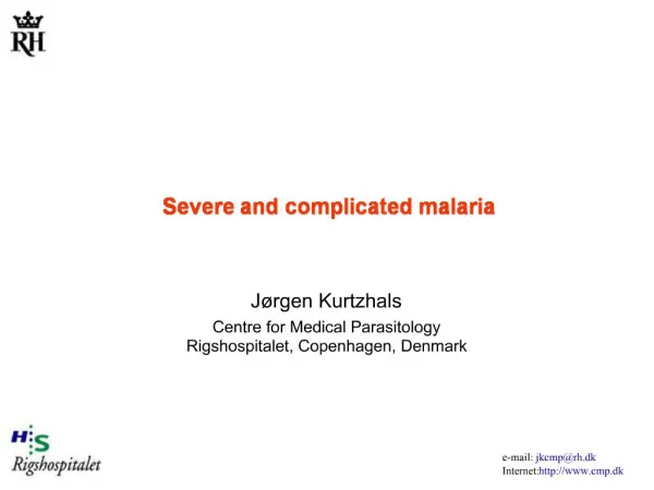 Severe and complicated malaria