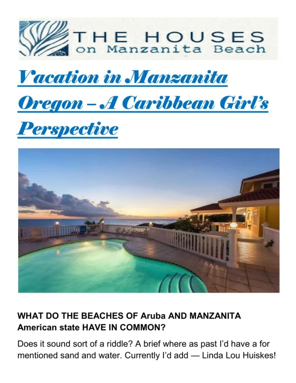 Vacation in manzanita oregon – a caribbean girl’s perspective