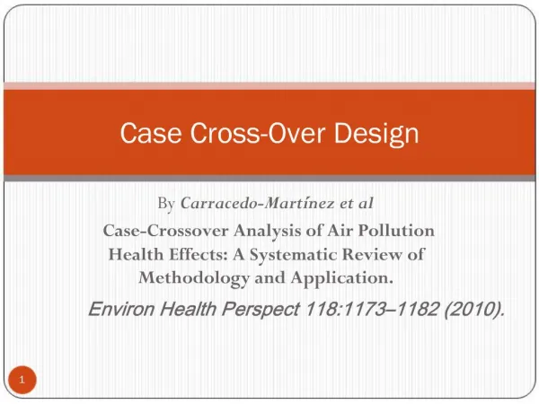 Case Cross-Over Design