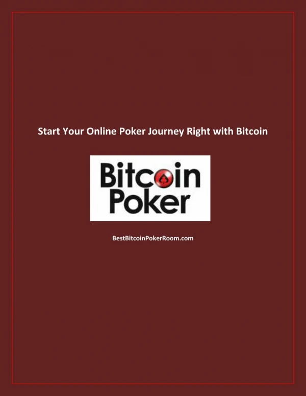Start Your Online Poker Journey Right with Bitcoin