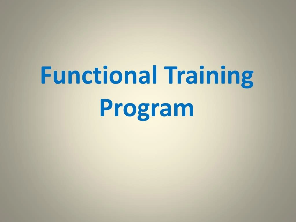 functional training program