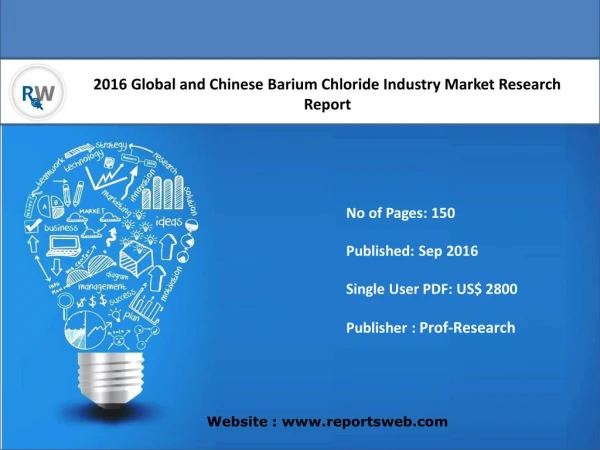 Barium Chloride Industry Analysis and Forecasts 2016