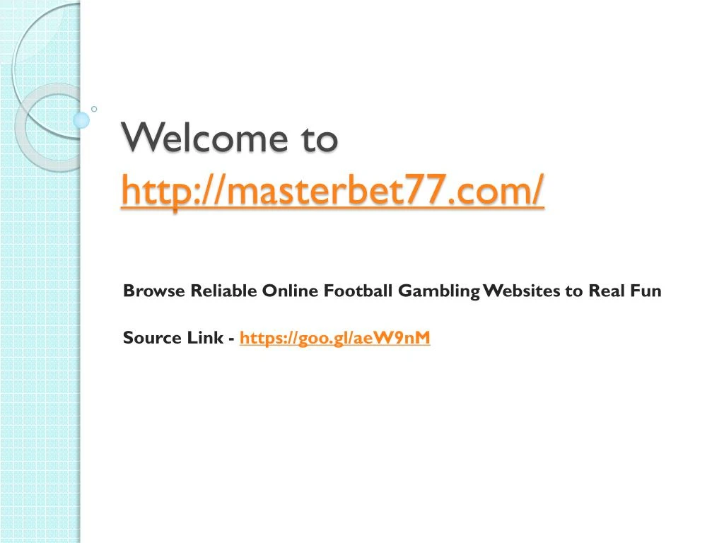 welcome to http masterbet77 com