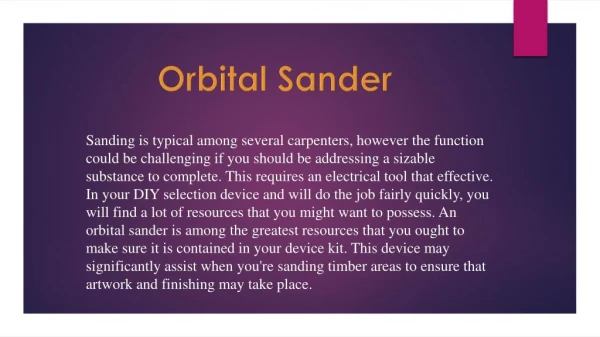 Orbital sander