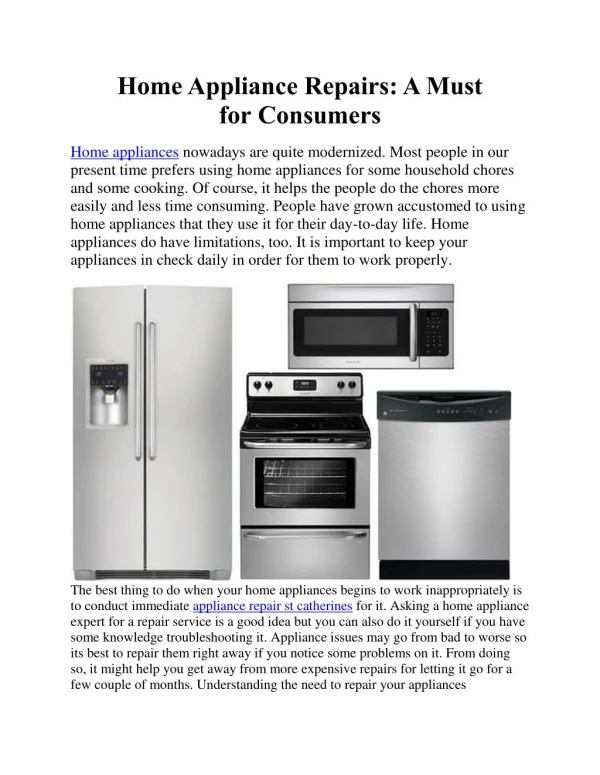 Home Appliance Repairs: A Must for Consumers