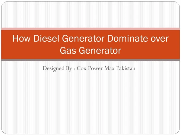 Domination of Diesel Generator in Pakistan