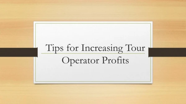 Tips for Increasing Tour Operator Profits