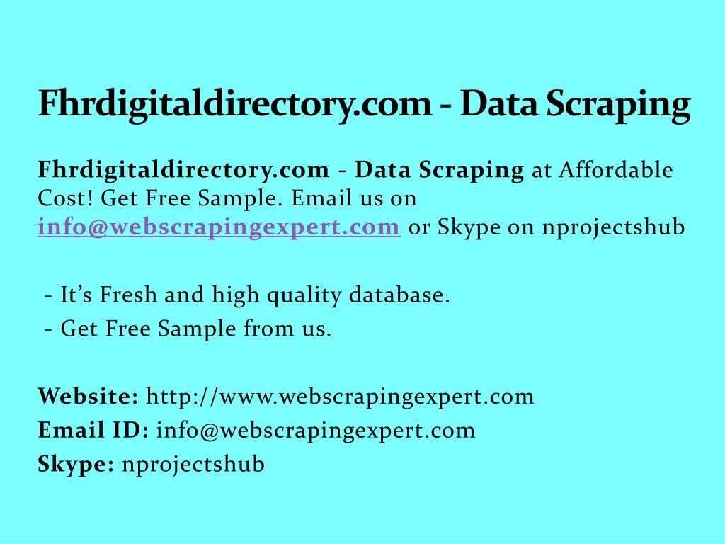 fhrdigitaldirectory com data scraping
