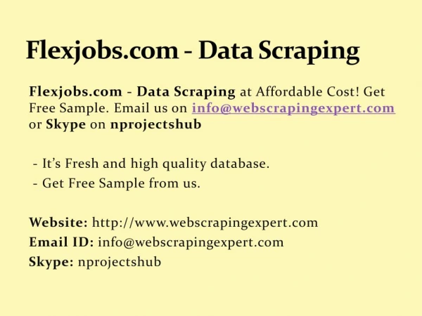 Flexjobs.com - Data Scraping