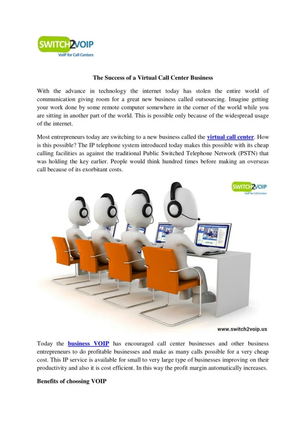 The Success of a Virtual Call Center Business