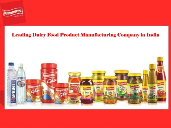 Leading Dairy Food Product Manufacturing Company in India