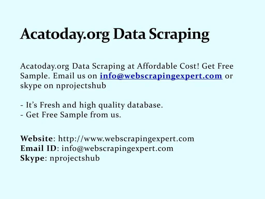 acatoday org data scraping