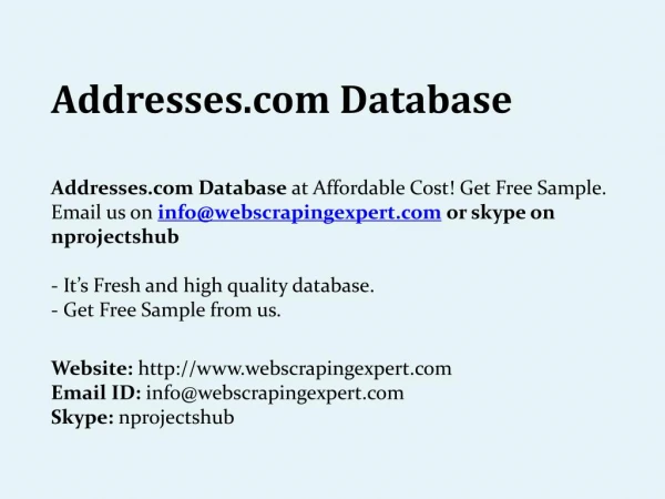 Addresses.com Database