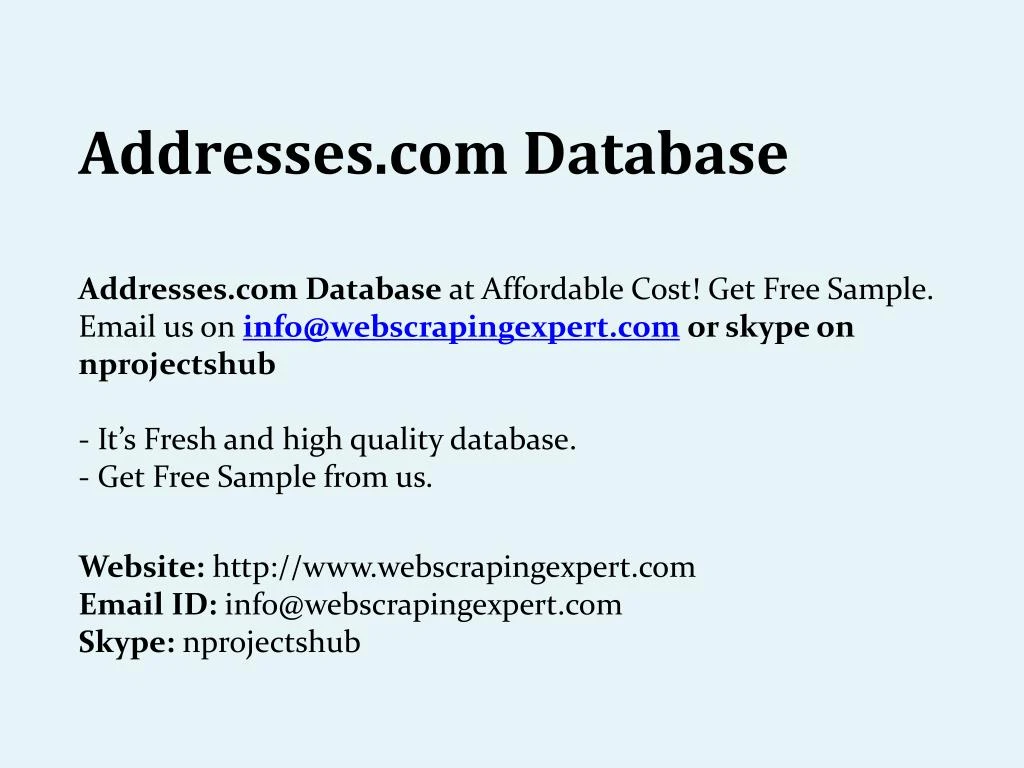 addresses com database