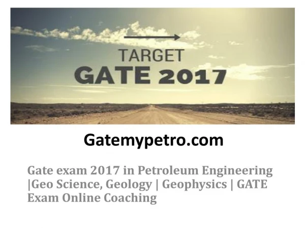 Gatemypetro | Gate Exam 2017 | Gate online preparation