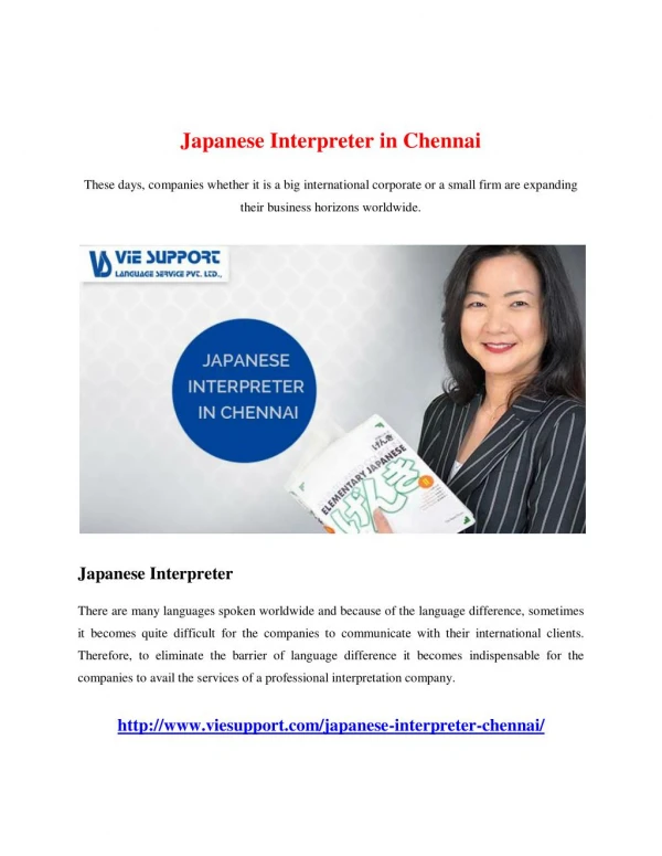 Japanese Interpreter in Chennai