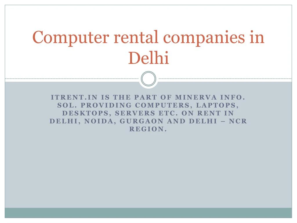 computer rental companies in delhi