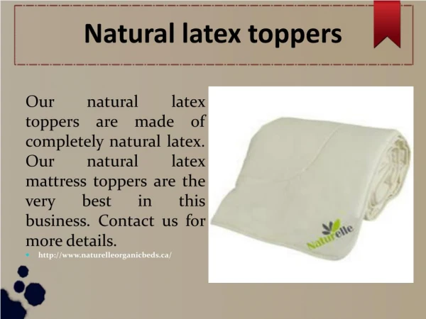 Natural latex toppers