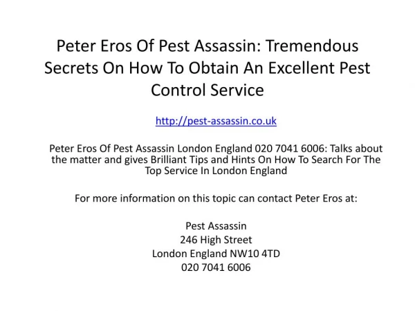 Peter Eros Of Pest Assassin
