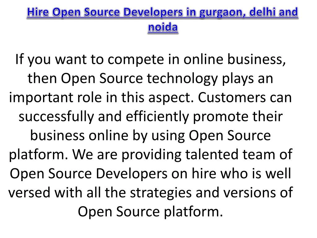 hire open source developers in gurgaon delhi and noida