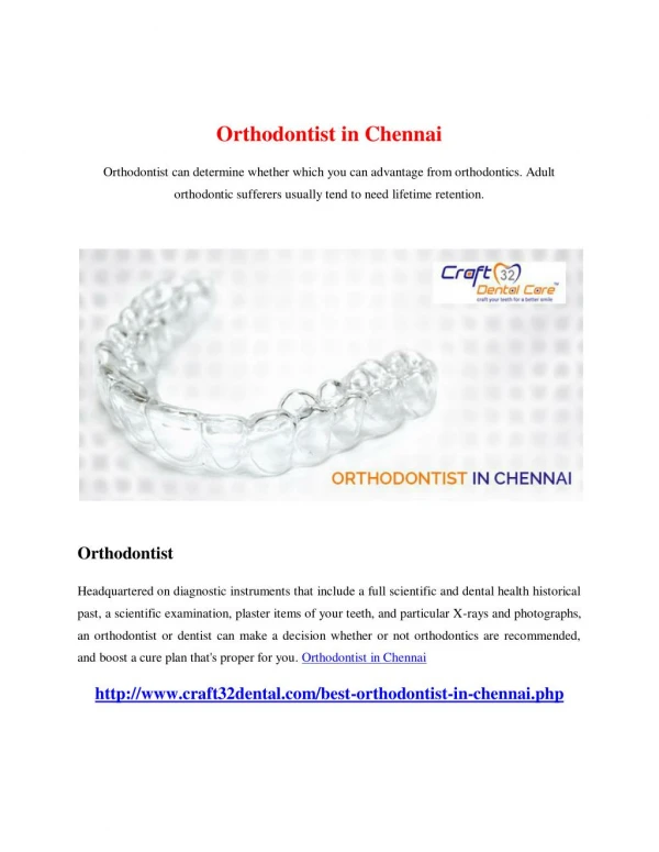 Orthodontist in Chennai