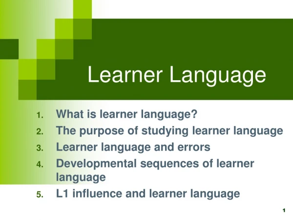 Learner Language