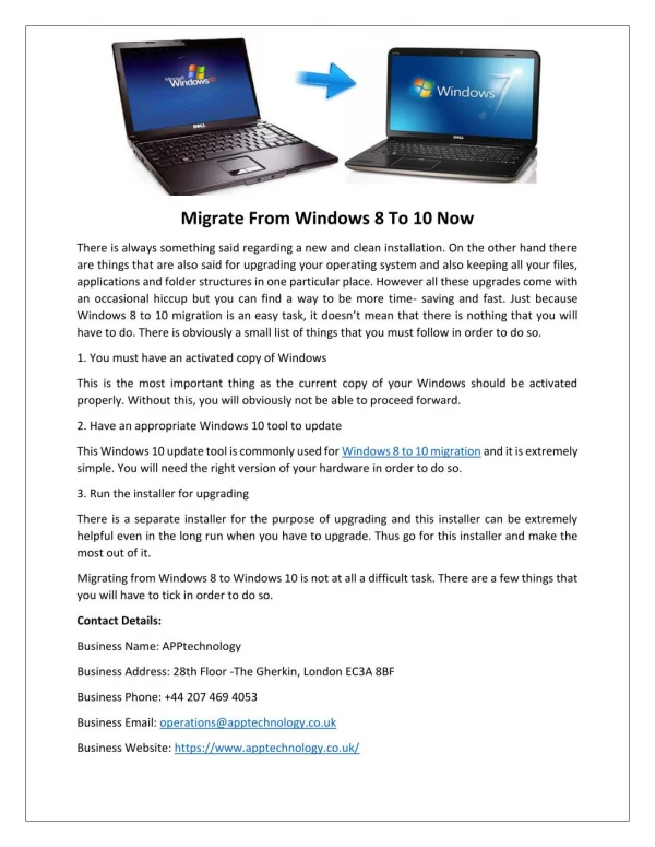 Migrate From Windows 8 To 10 Now
