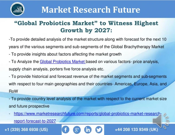 “Probiotics Market Witness Highest Growth by 2027.