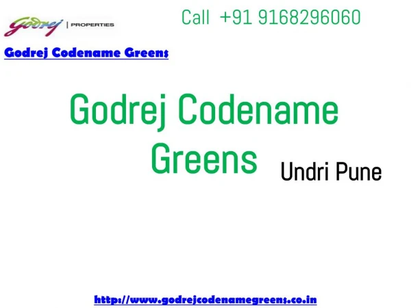 Godrej New Project Undri Pune - Godrej Codename Greens