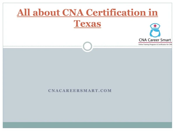 All about cna certification in texas