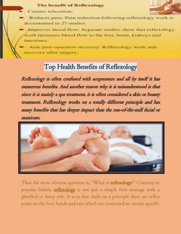 Top Health Benefits of Reflexology
