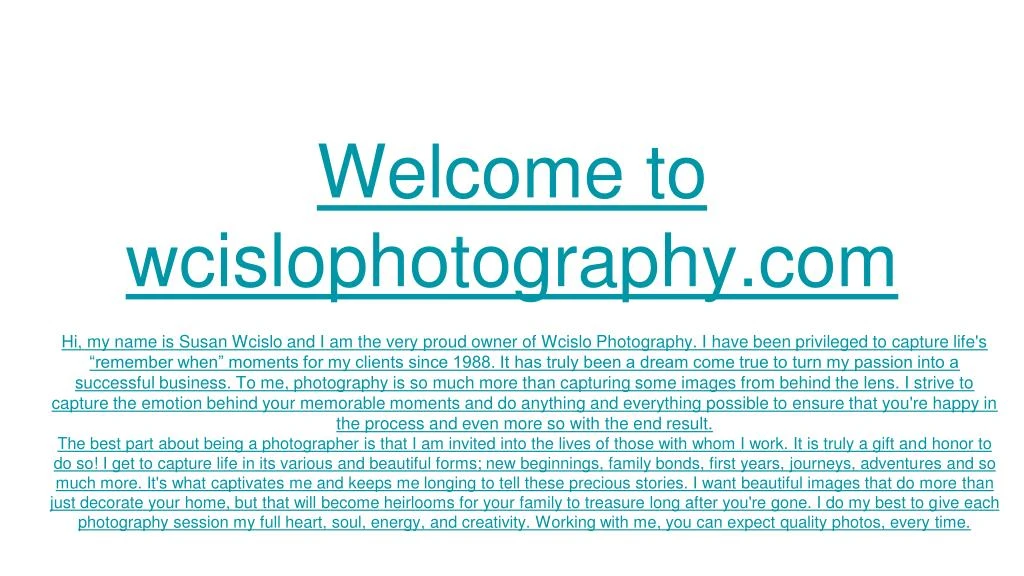 welcome to wcislophotography com
