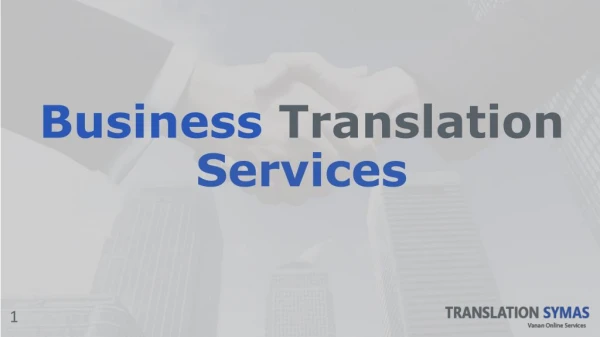 Business Translation services from Translationsymas