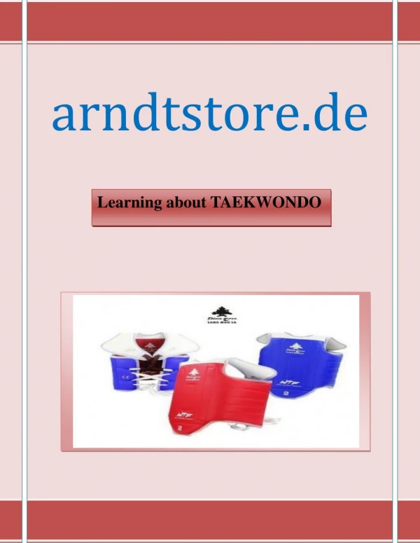 Learning About TAEKWONDO | arndtstore.de