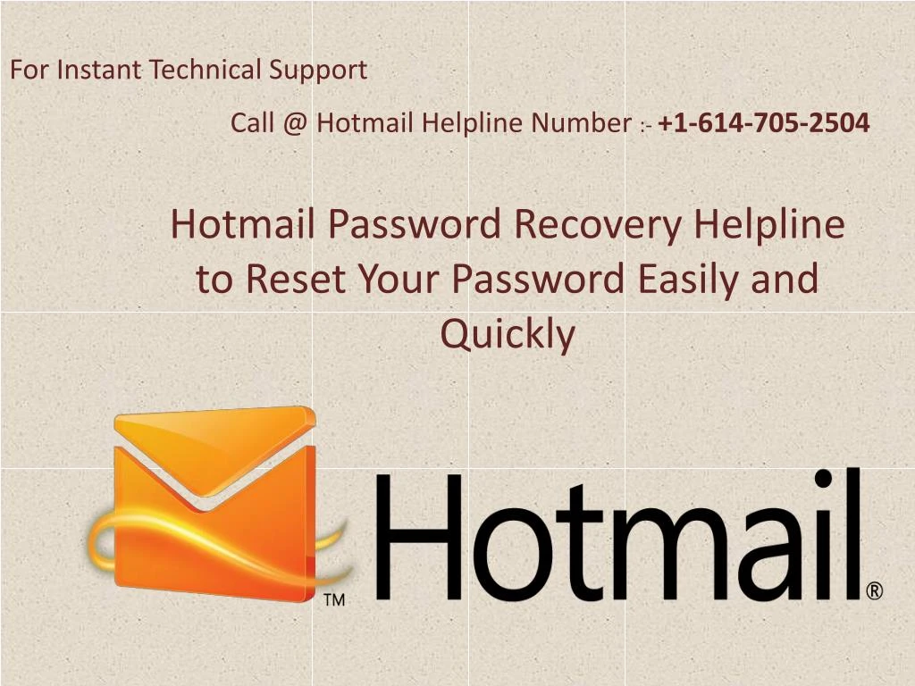 hotmail password recovery helpline to reset your password easily and quickly
