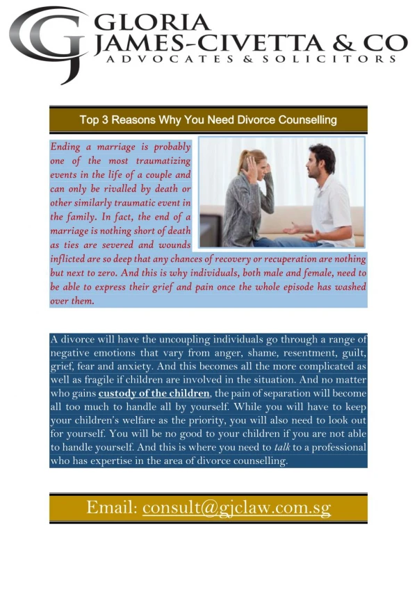 Top 3 Reasons Why You Need Divorce Counselling