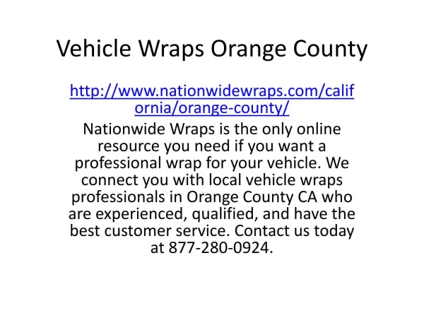 Vehicle Wraps Orange County