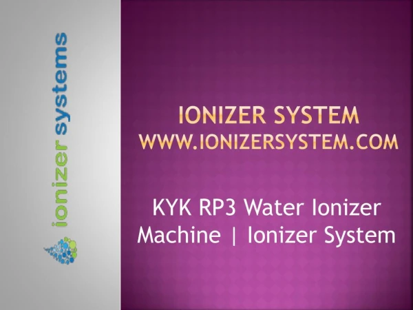 KYK Alkaline Water Ionizer | KYK Alkaline | Ionizer Systems