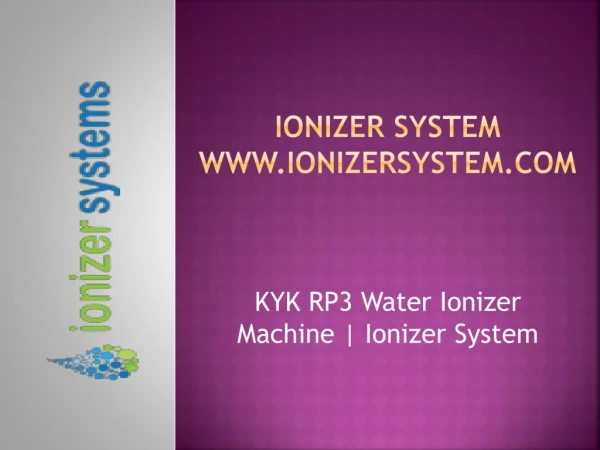 KYK RP3 Water Ionizer Machine | KYK RP3 | Ionizer System
