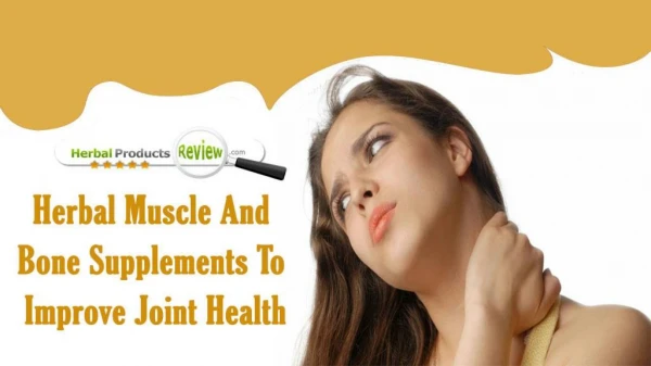 Herbal Muscle And Bone Supplements To Improve Joint Health