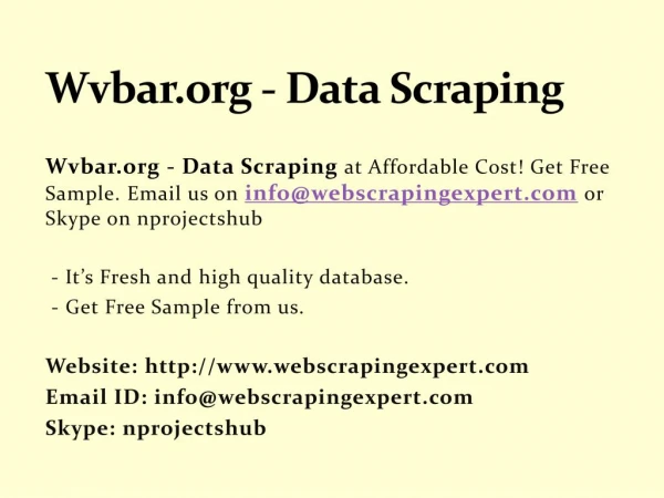 Wvbar.org - Data Scraping